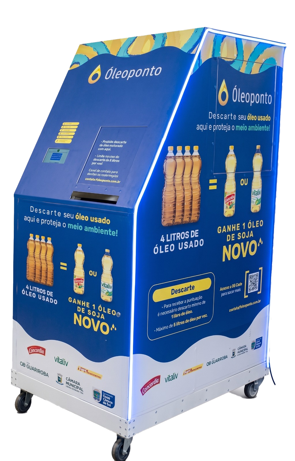 Estação Óleoponto - Foto real da máquina de coleta de óleo